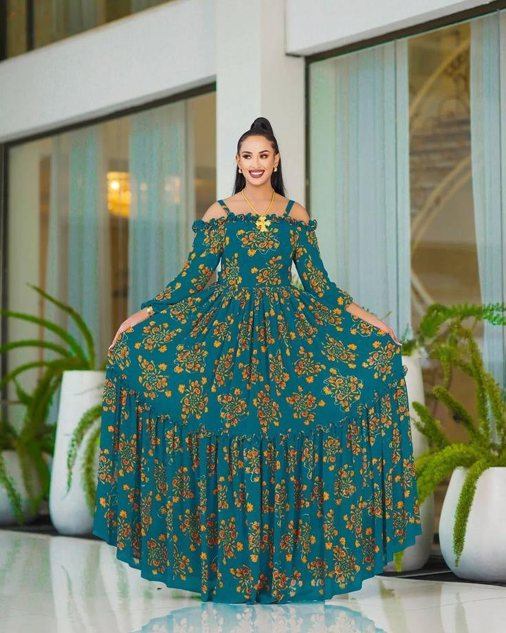 Ethiopian Traditional Clothes,  Kaba Store Chiffon-Shefon