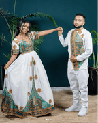 🌿 Regal Harmony: Ethiopian Traditional Couple Attire / Traditional Ensemble for Weddings & Formal Events | ETH_Cp - 0004 (Price for both)CouplesKaba StoreKaba StoreAny ColorXSAll ages🌿 Regal Harmony: Ethiopian Traditional Couple Attire / Traditional Ensemble for Weddings & Formal Events | ETH_Cp - 0004 (Price for both)