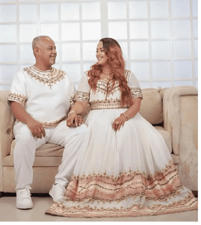 🌟 Regal Ethiopian Couple's Attire – White & Gold Traditional Ensemble for Weddings and Celebrations | ETH - Wdng_0006Wedding WearKaba StoreKaba StoreXSCustomizable🌟 Regal Ethiopian Couple's Attire – White & Gold Traditional Ensemble for Weddings and Celebrations | ETH - Wdng_0006