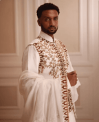 Modern Ethiopian Elegance: Men's White Suit with Teal & Gold Tillet | ETH_M - 0005Men's WearKaba StoreKaba StoreM-0005XSCustomizableModern Ethiopian Elegance: Men's White Suit with Teal & Gold Tillet | ETH_M - 0005