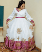 Elegant Ethiopian Traditional Women's Cloth with Gold Embroidery | ETH_W - 0002Women'sKaba StoreKaba StoreXSElegant Ethiopian Traditional Women's Cloth with Gold Embroidery | ETH_W - 0002