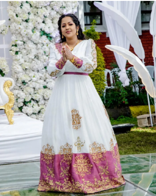 Elegant Ethiopian Traditional Women's Cloth with Gold Embroidery | ETH_W - 0002Women'sKaba StoreKaba StoreXSElegant Ethiopian Traditional Women's Cloth with Gold Embroidery | ETH_W - 0002