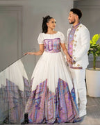 Lavender & Gold Elegance: Modern Ethiopian Couple's Wedding Attire | ETH_Cp - 0003CouplesKaba StoreKaba StoreAny ColorXSAll agesModern Ethiopian Couple's Wedding Attire Ethiopian traditional clothes Habesha Kemis Ethiopian dress Habesha dress Ethiopian Men's Suit Habesha Suit Ethiopian clothing Habesha clothing 