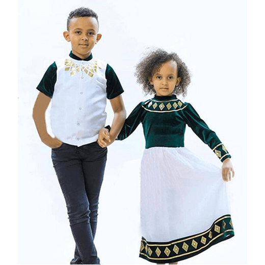 🌟Little Duo: Green & Gold Ethiopian Children's Festive Attire | Ethiopian Attire | ETH_Kid - 0005 (Price for Both)Children 0–14 yrKaba StoreKaba Store🌟Little Duo: Green & Gold Ethiopian Children's Festive Attire | Ethiopian Attire | ETH_Kid - 0005 (Price for Both)