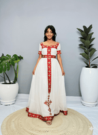 ✨Short Sleeves Habesha Kemis | A beautiful Ethiopian Habesha Kemis | ETH_Wm - 0004Women'sKaba StoreKaba Store10XSAll agesa white and red dress with floral patterns. Habesha Kemis Ethiopian dress Habesha dress Ethiopian clothing Habesha clothing 