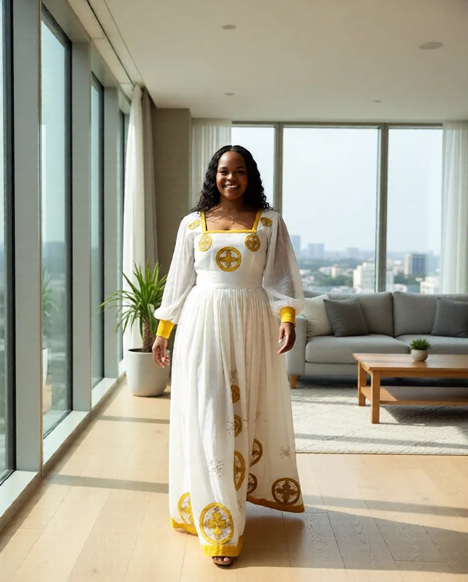 ☀️🌟 Title: Golden Dawn: The Sunny Yellow Tilet Kemis | ETH_Wm - 0011Women'sKaba StoreKaba StoreXSAll agesCustomizable☀️🌟 Title: Golden Dawn: The Sunny Yellow Tilet Kemis | ETH_Wm - 0011