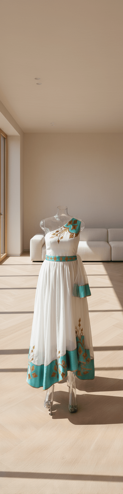 🌟 Modern Bridal Party Habesha Kemis – Matching One - Shoulder Dresses with Teal & Gold T'el'e't Embroidery | ETH - GM_0004Group MatchingKaba StoreKaba StoreXS🌟 Modern Bridal Party Habesha Kemis – Matching One - Shoulder Dresses with Teal & Gold T'el'e't Embroidery | ETH - GM_0004